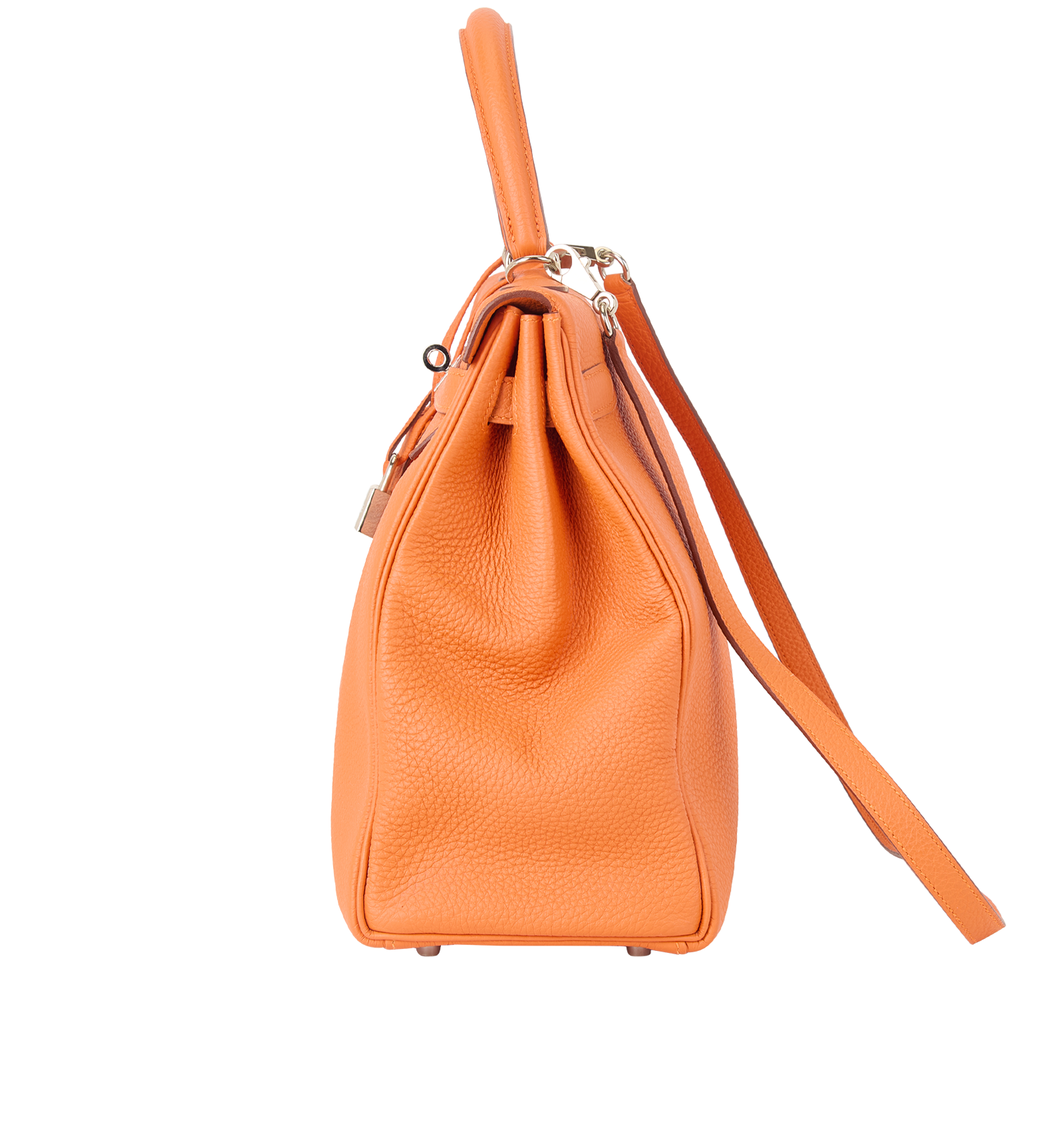 Kelly 35 In Orange Togo Leather, &pound;8,300, Handbags, Orange, Leather, Bottom view